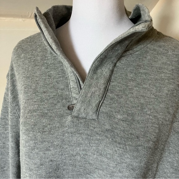 Men’s Perry Ellis Gray Quarter Zip Sweater size Large - Picture 2 of 5